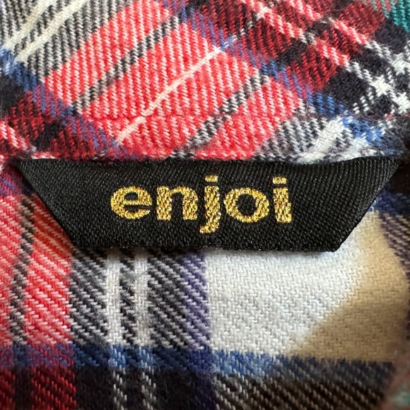 Enjoi Skateboards Flannel Shirt Men’s Size Medium 100% Cotton Plaid Vintage Y2K - Picture 5 of 15